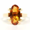 Bague années 70 en or jaune citrine