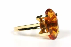 Bague années 70 en or jaune citrine