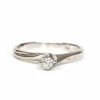 Bague Années 70 or blanc diamant