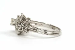 Bague années 50 or blanc, diamants (+-0.39ct)