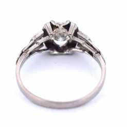 BAGUE ANTIQUE OR BLANC 18 KT - DIAMANT 0,75 ct
