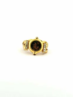 Bague antique or jaune et diamants