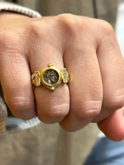Bague antique or jaune et diamants