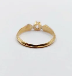 Bague antique or rose diamant taille ancienne (circa 1900)