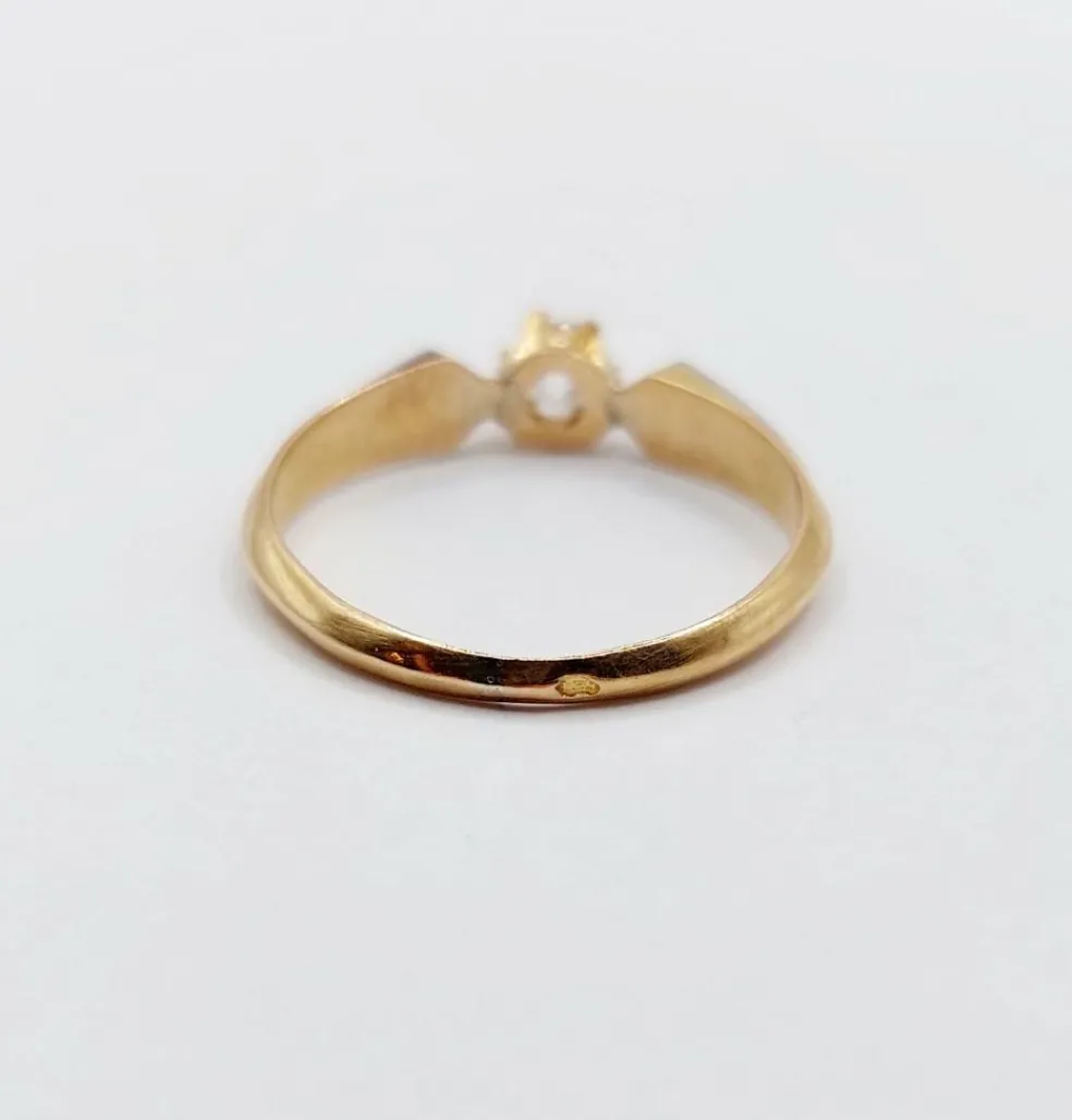 Bague antique or rose diamant taille ancienne (circa 1900)