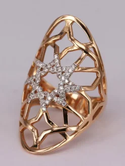 Bague arabesque diamants