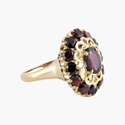 BAGUE « ARABESQUE » OR & GRENAT