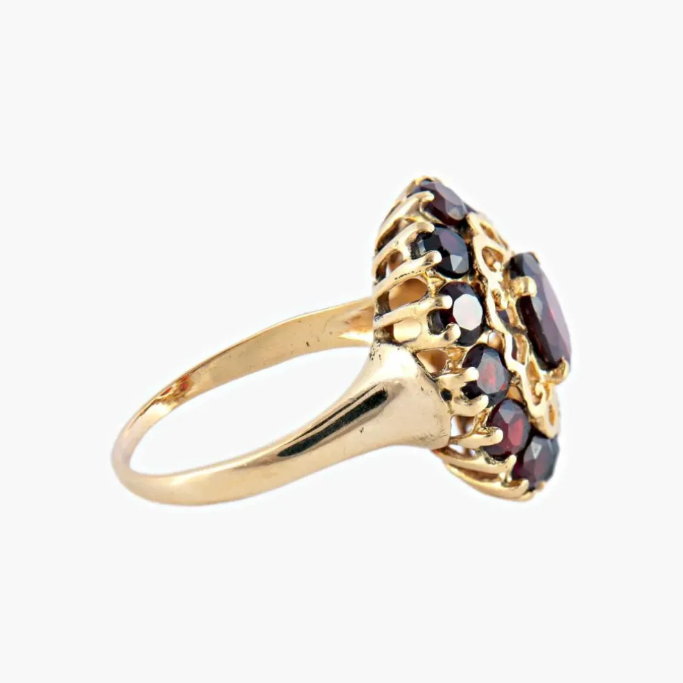 BAGUE « ARABESQUE » OR & GRENAT