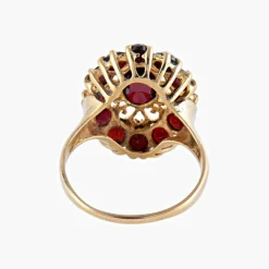 BAGUE « ARABESQUE » OR & GRENAT