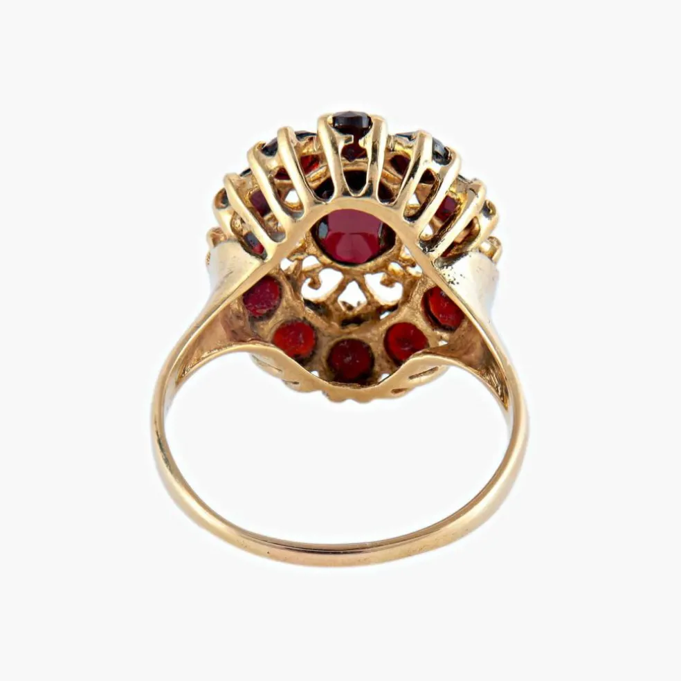 BAGUE « ARABESQUE » OR & GRENAT