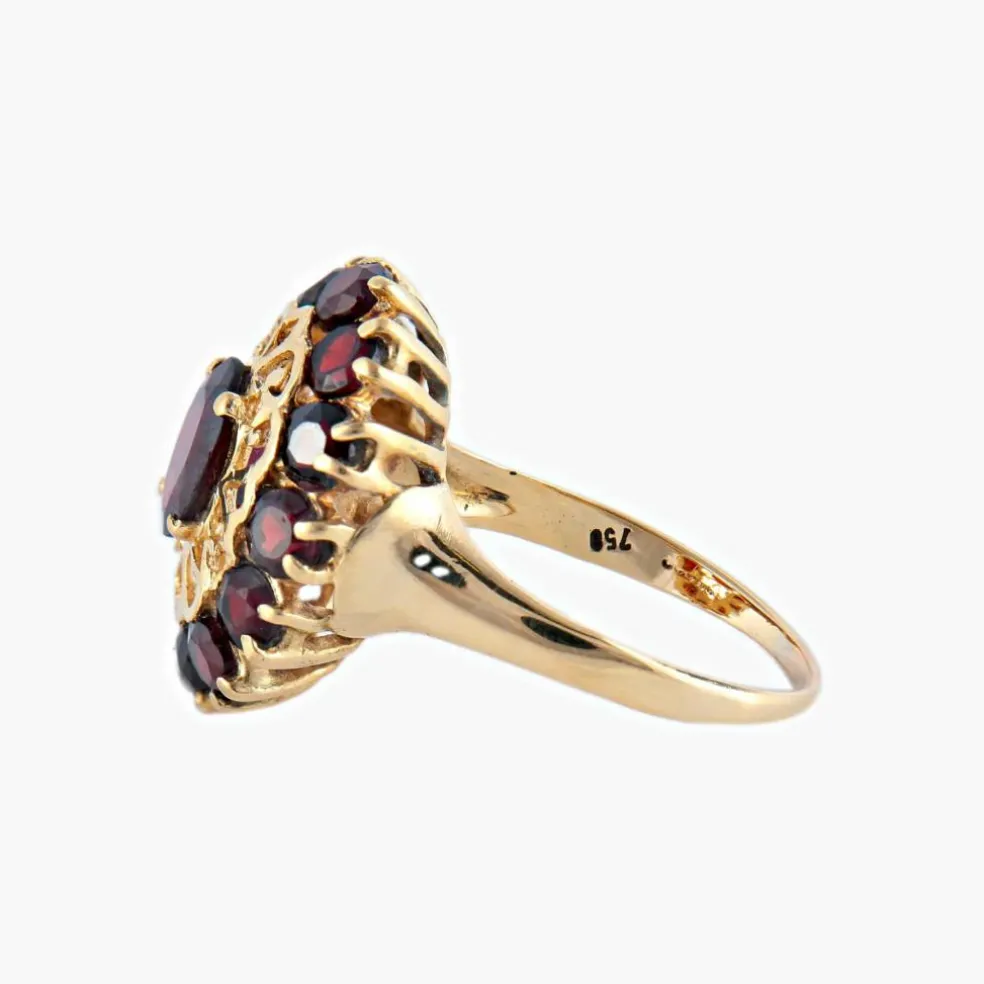 BAGUE « ARABESQUE » OR & GRENAT