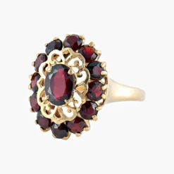 BAGUE « ARABESQUE » OR & GRENAT