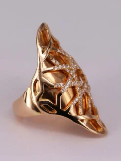 Bague arabesque or jaune Diamants