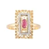 Bague Arabesques or jaune, rubis