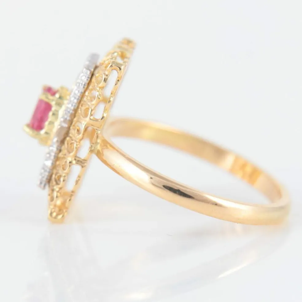 Bague Arabesques or jaune, rubis