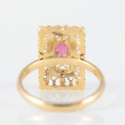 Bague Arabesques or jaune, rubis