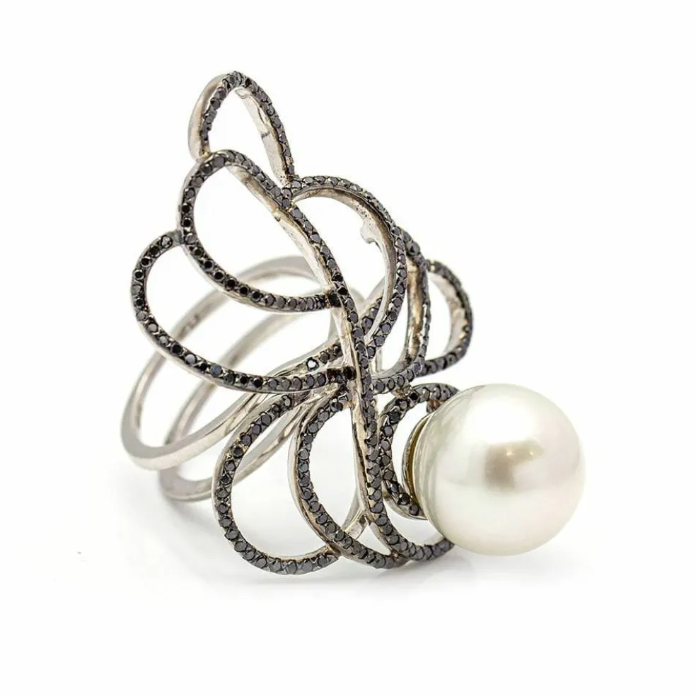 Bague "Araignée" Or blanc Diamants