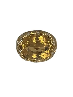 Bague ARFAN or jaune citrine diamants