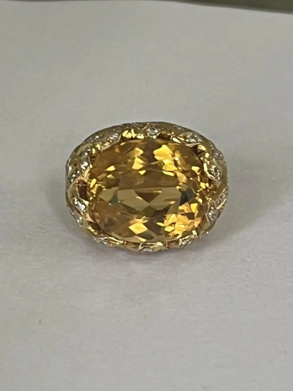 Bague ARFAN or jaune citrine diamants