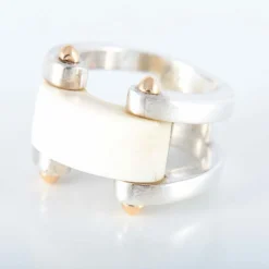 Bague Argent Or Ivoire