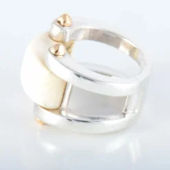 Bague Argent Or Ivoire