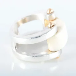 Bague Argent Or Ivoire