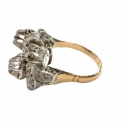 Bague Art Déco 1920-1930 or et platine avec diamants