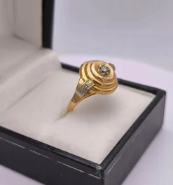 Bague Art Déco 2 ors diamant
