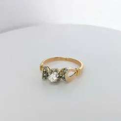 Bague Art déco 2 ors et diamants