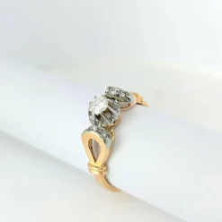 Bague Art déco 2 ors et diamants