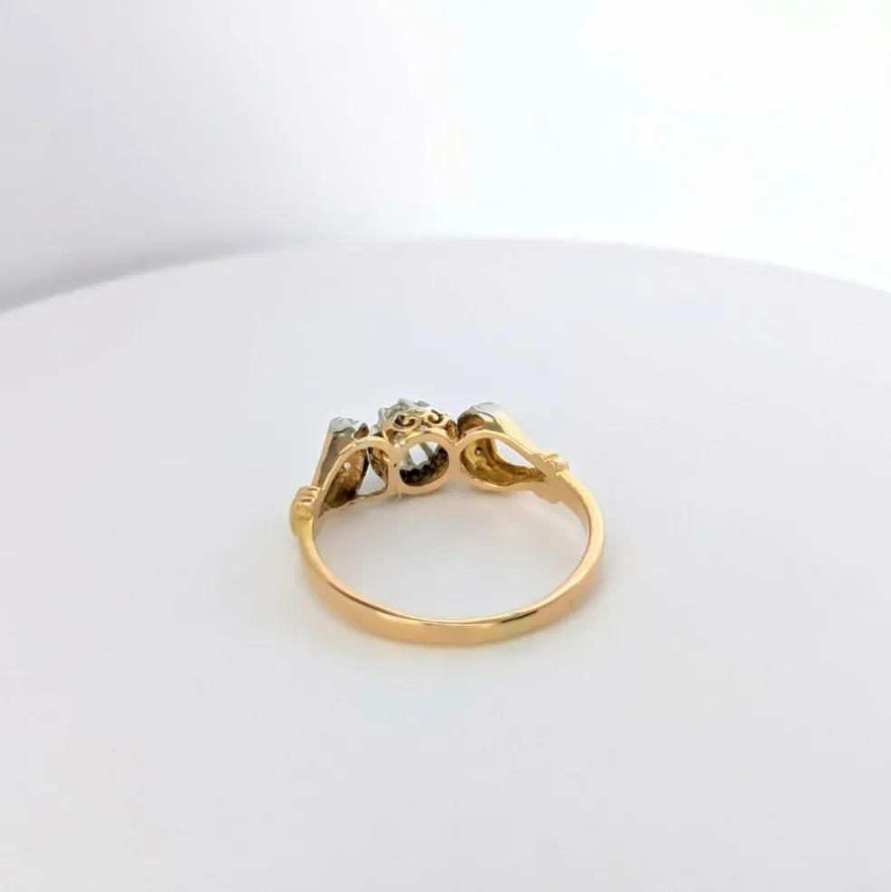 Bague Art déco 2 ors et diamants