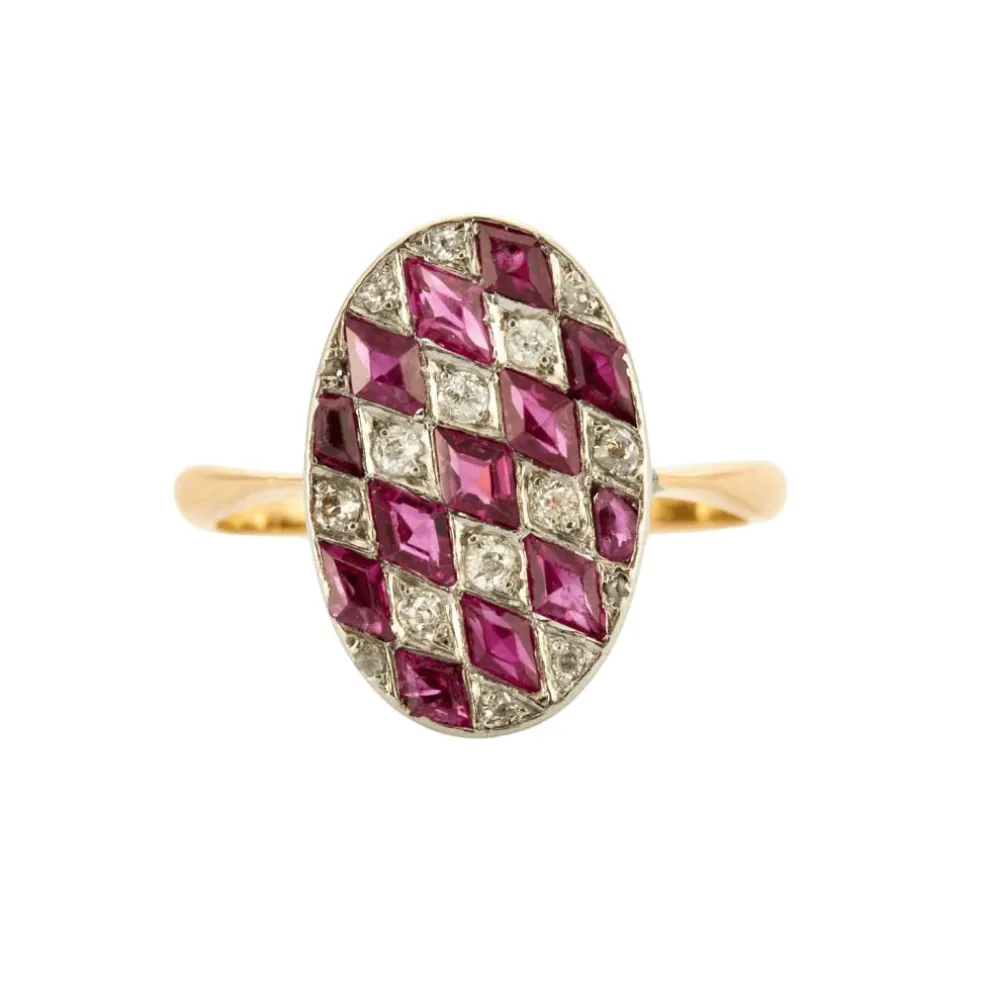 Bague Art Déco Arlequin Diamants