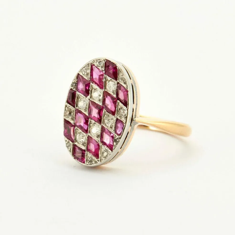 Bague Art Déco Arlequin Diamants