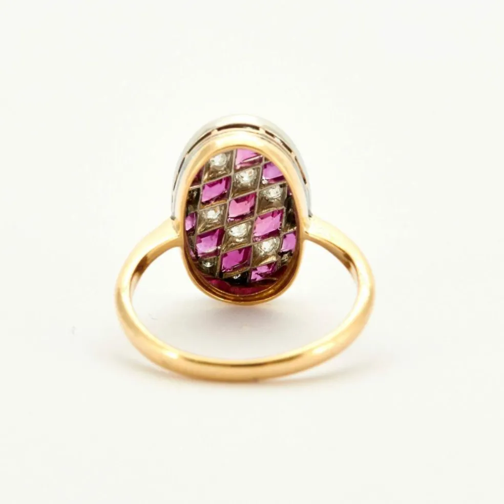 Bague Art Déco Arlequin Diamants