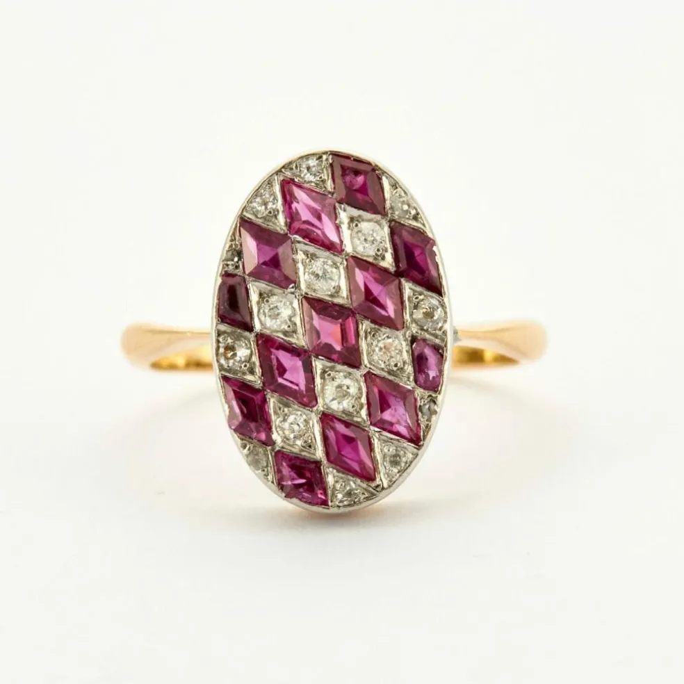 Bague Art Déco Arlequin Diamants