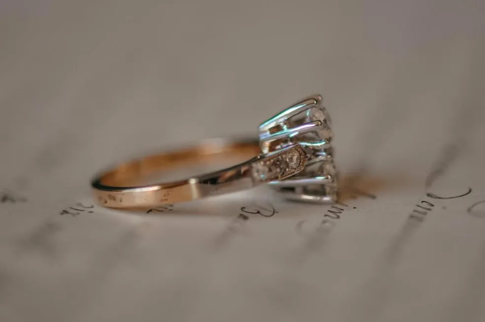 Bague Art Déco bicolore