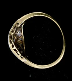 Bague Art Déco deux ors diamants et saphirs
