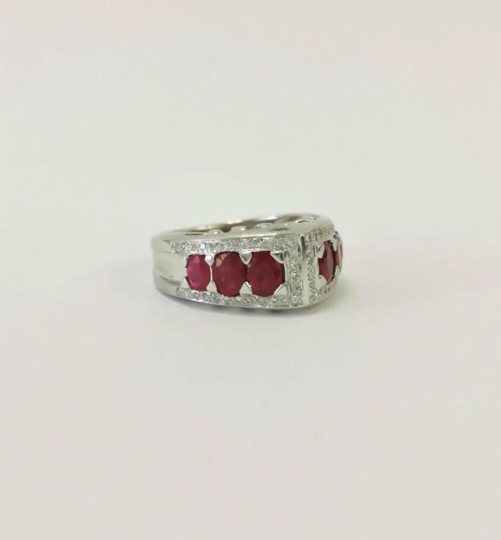 Bague Art Déco Diamant & Rubis
