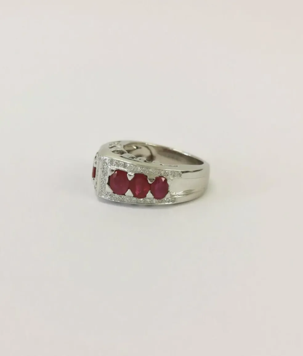 Bague Art Déco Diamant & Rubis