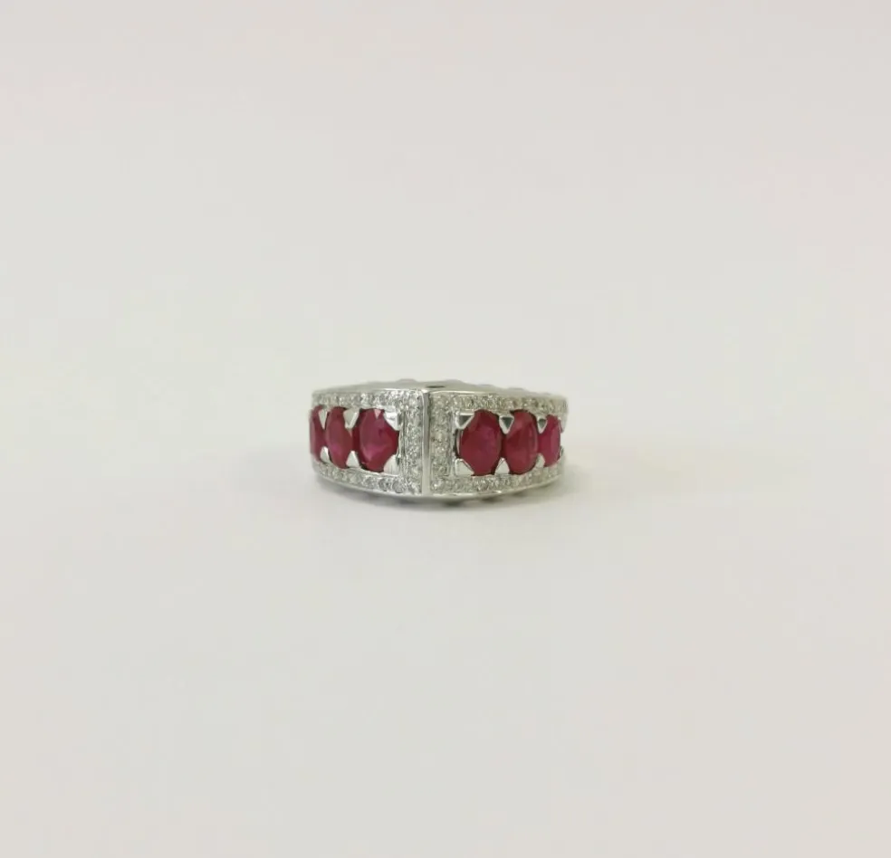 Bague Art Déco Diamant & Rubis