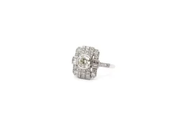 Bague art déco diamant en platine