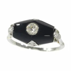 Bague Art Déco diamant et onyx