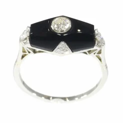 Bague Art Déco diamant et onyx