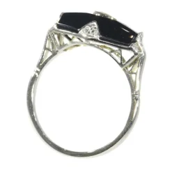 Bague Art Déco diamant et onyx