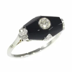 Bague Art Déco diamant et onyx