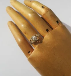 Bague Art Déco diamant or bicolore