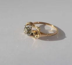 Bague Art Déco diamant or bicolore