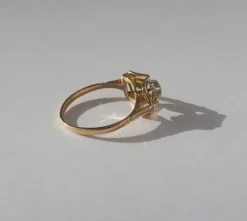 Bague Art Déco diamant or bicolore