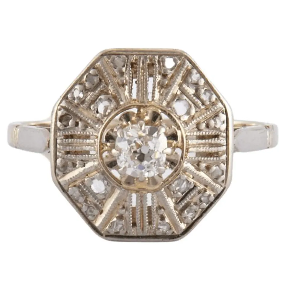 Bague Art Déco diamants