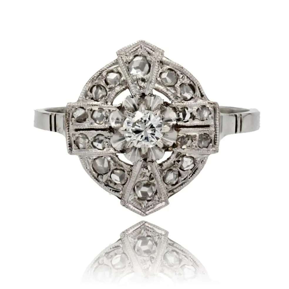 Bague Art Déco diamants